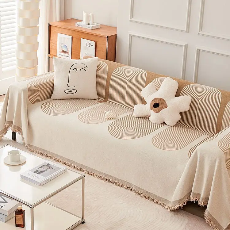 

INS Advanced Geometry Modern Sofa Cover Cloth Chenille Sofa Scarf Cat Scratch Proof Sofa Cover Cover All Seasons Universal