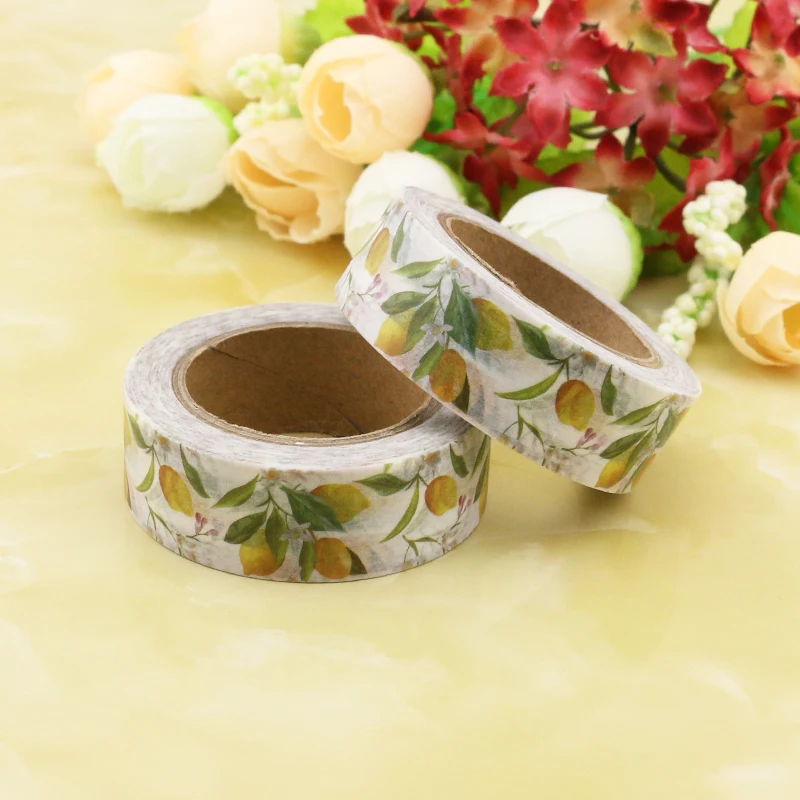 10M Decorative Fruit Fresh Lemon Leaves Washi Tape for Scrapbooking Journaling Adhesive Masking Tape Cute Stationary adhesive tape washi tape adhesive tapes masking tape decorative tape decoration tape collage tape 1PC