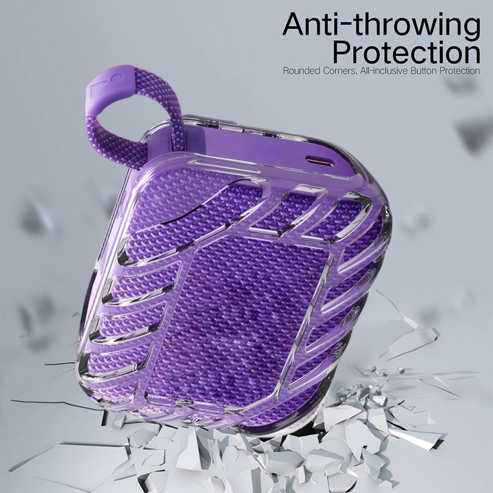 TPU Cover Case Shockproof Transparent Case Anti-Slip Carrying Sleeve Carrying Shell for JBL Go 4 Portable Speaker