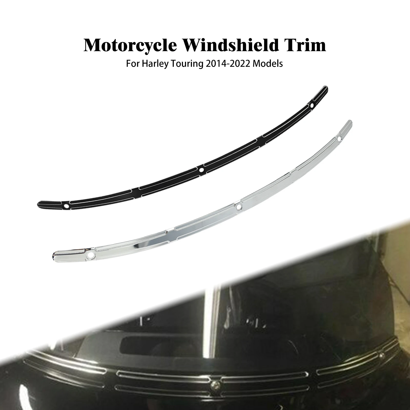

Motorcycle CNC Windscreen Windshield Trim Black/Chrome Aluminum For Harley Touring Electra Street Glide Ultra Limited 2014-2022