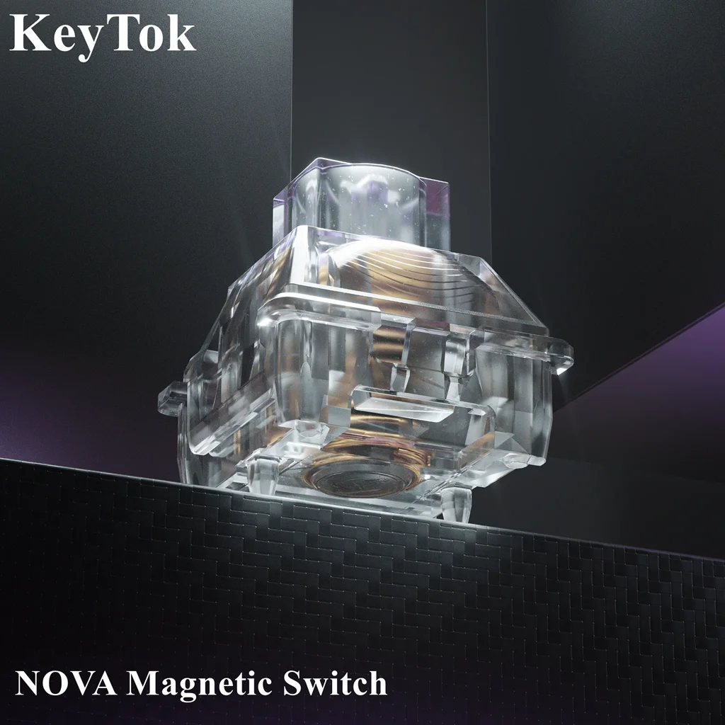 KeyTok NOVA 자기 스위치 리니어 HE KS?20 샤프트 시트용 자기 키보드 HallEffect 금도금 21mm 스프링 머플드 HIFI RGB