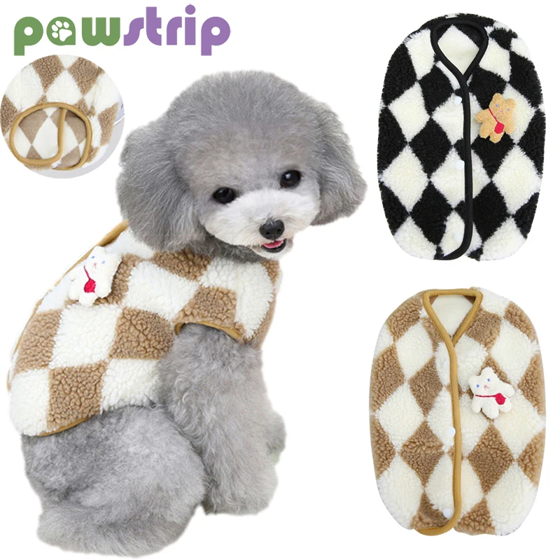 

Fashion Plaid Dog Jacket Winter Warm Fleece Dog Clothes for Small Dogs Cats Cute Puppy Vest Chihuahua Yorkshire Bichon Costume