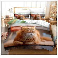 

2/3pcs Lazy Garfield Cat Printed Bedding Set Animal Cute Pet Cats Duvet Cover Set For Girl Luxury Home Bedclothes And Pillowcase