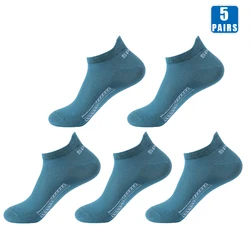 Unisex Breathable Cotton Ankle Socks - 5 Pairs - EUR 42-46(US 10-13) (5 Pairs Green)