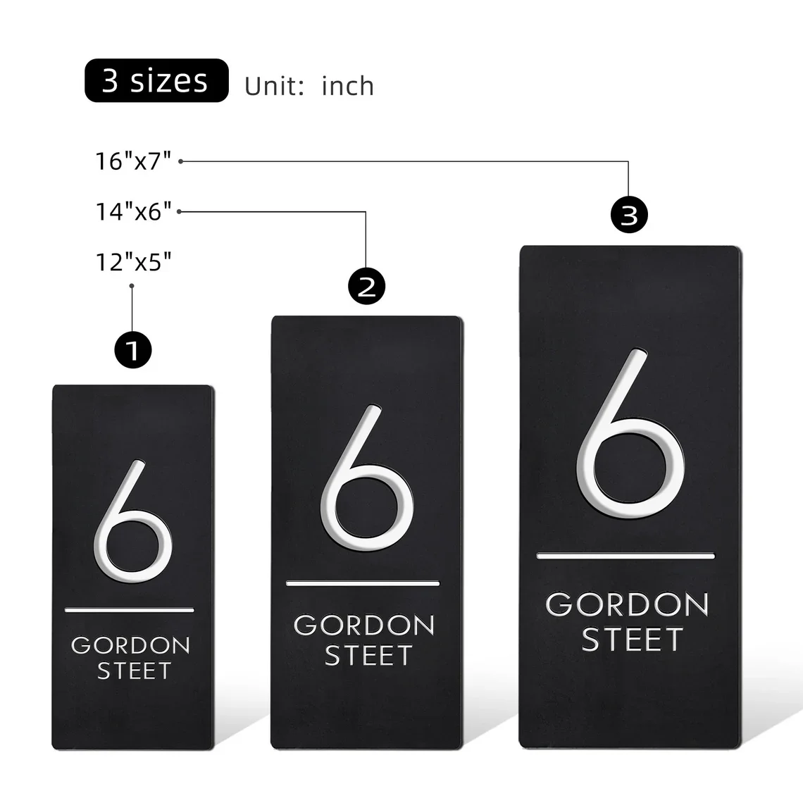 Personalised Floating Address Sign Acrylic House Numbers Outdoor Name Plaque