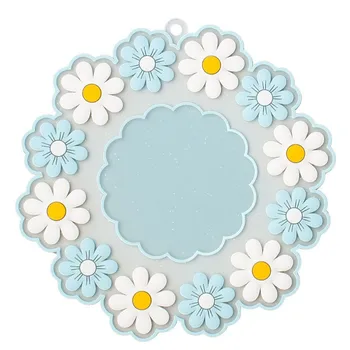 Tappetino per tazza in silicone antiscottatura Tappetino per isolamento termico a fiori Sottobicchiere domestico multidimensionale pieghevole resistente alle alte temperature 1