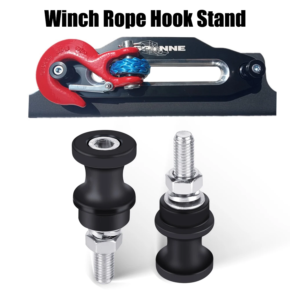 Half-Linked Winch Hook for 3/8 1/2 Clevis Slip Aluminum Alloy Car Winch Rope Hook Stand Steel 10" Bolt Mount