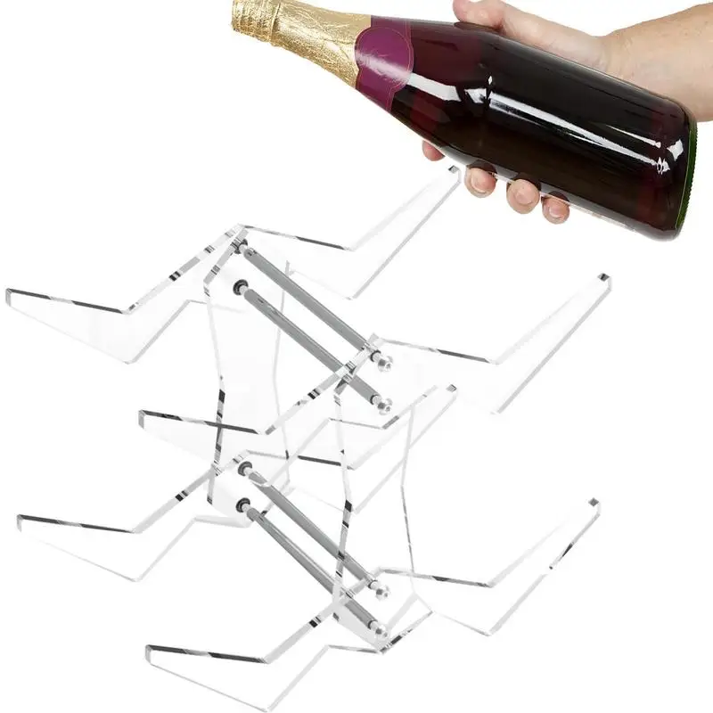 

Акриловая Винная стойка, настольный держатель для вина, подставка для шкафа, винный держатель, современный держатель для винных бутылок, стеллаж вмещает 4