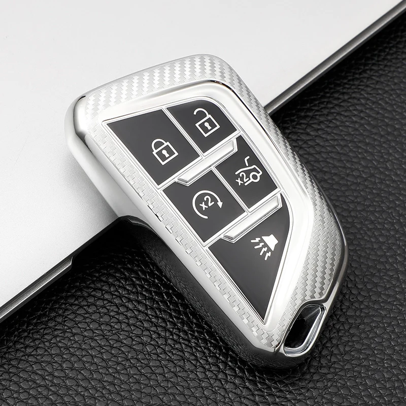 Premium TPU Car Remote Key Cover Case for Cadillac and Corvette - Key Bag Shell Holder Accessories