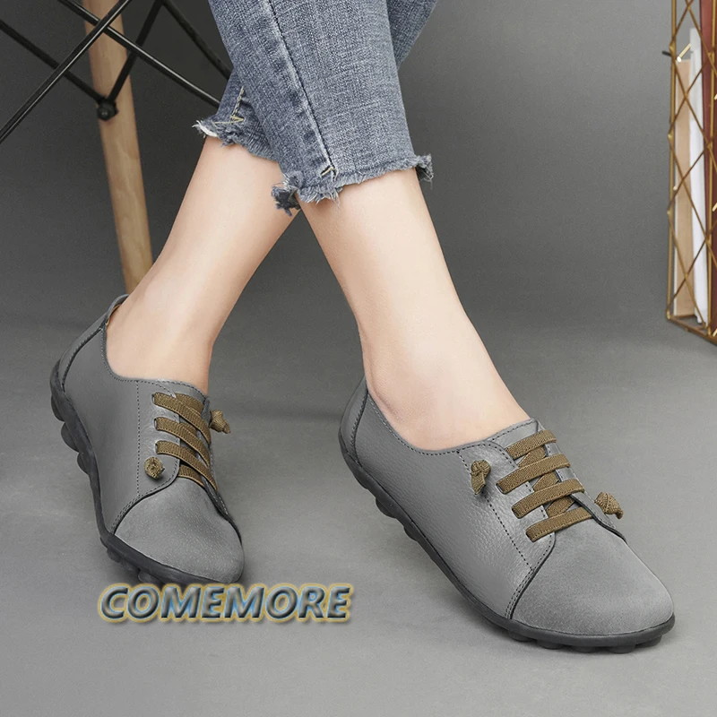 

Женские Модные кожаные мягкие легкие лоферы без шнуровки на плоской подошве Удобная дизайнерская повседневная обувь для беременных женщин весна-осень 2024