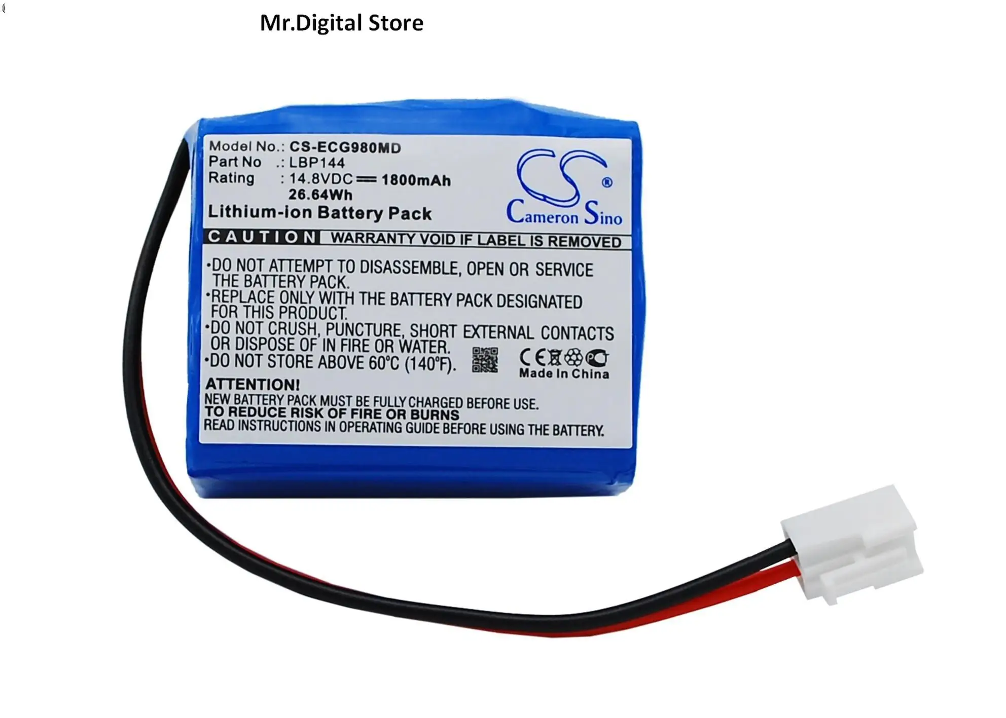 

Cameron Sino 1800mAh Battery LBP144 for Biocare ECG-9801, ECG-9803