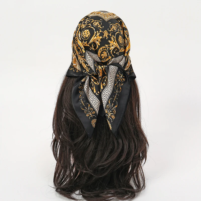 Luxury Silk Head Scarf - Soft Summer Foulard Bandana for Women