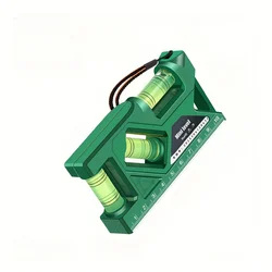 Compact High - Precision Magnetic Level and Protractor Tool (Green)