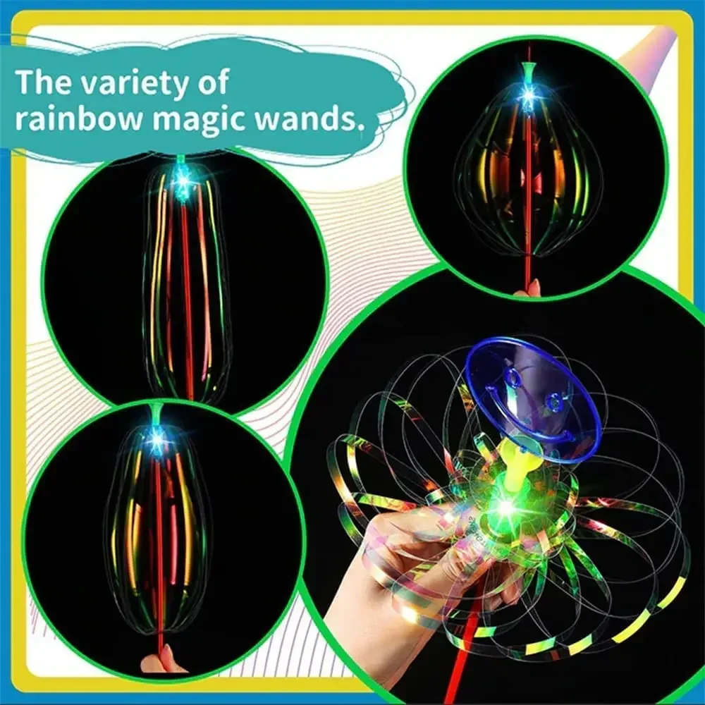 3/5pcs Bubble Magic Wand,Rainbow Twirler Stick,Spin Glitter Stick,Variable Twirler Stick Rave Toys for Party Festival 3