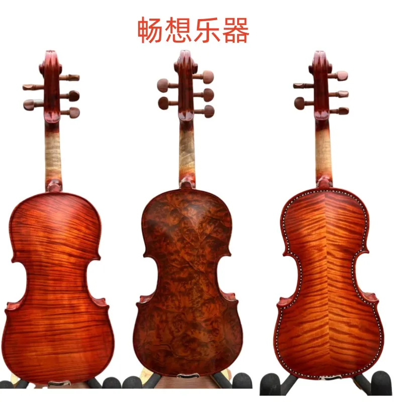 Bird's eye Maple Wood Master 5 strings Viola 15 inch, Loud rich deep sound