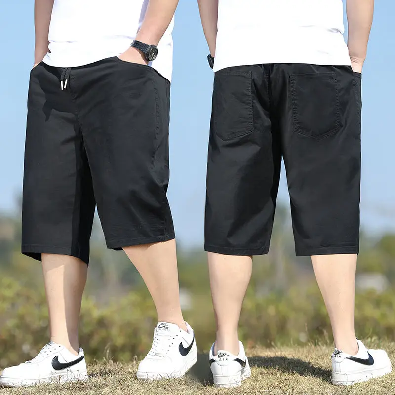 Elegant Fashion Harajuku Slim Fit Ropa Hombre Loose Casual All Match Sports Shorts Solid Pockets Thin Style Straight Leg Shorts