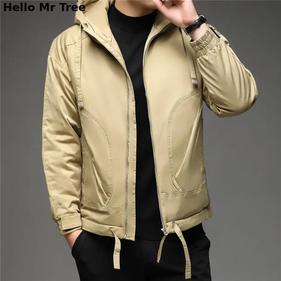 

Male Winter Coat Fashion Big Pocket Parka Men Luxury Clothing New Arrival Zipper Hooded Thick Warm Jacket Man