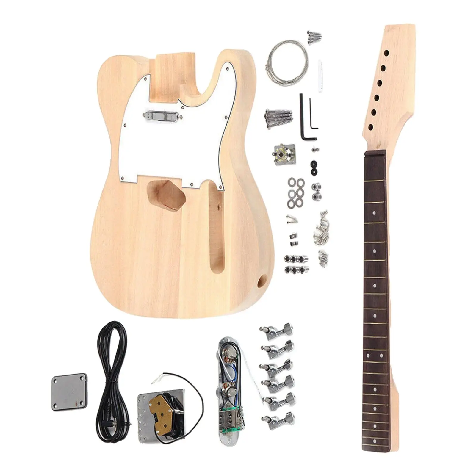 Modern DIY Wood Electric Guitar Kit Replacement Gift for Friends Accessory