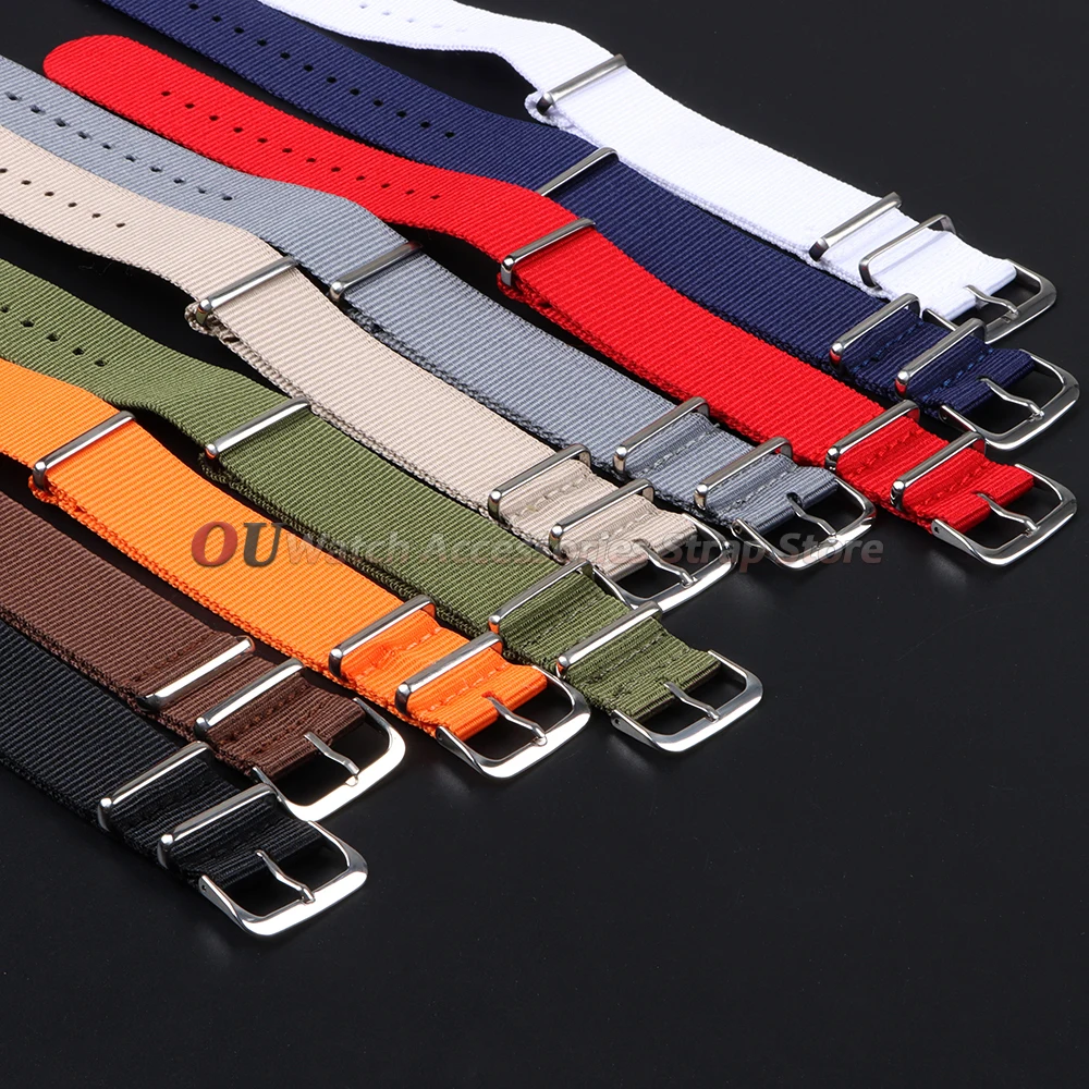 Versatile Canvas Nylon Watch Strap – Universal One-Piece Loop Bracelet