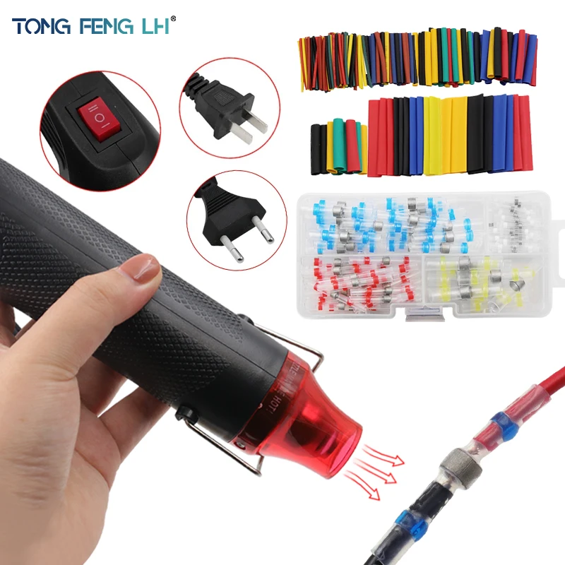 Hot Air Gun 220V Hot Air Heat Gun Temperature Adjustable Blower Mini Tool Kit for DIY Shrink Tubing Soldering Wrap Stamp Plastic Rubber