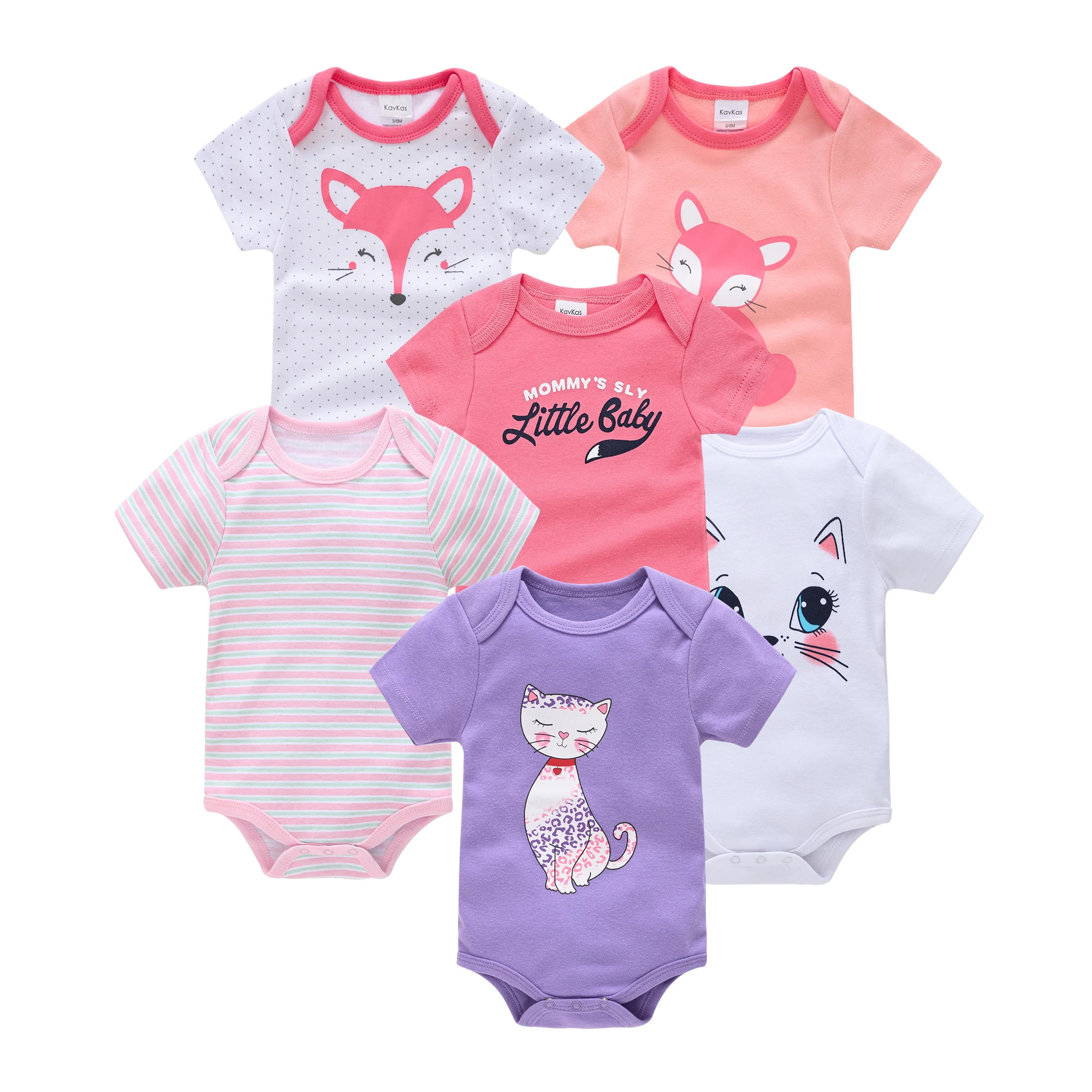 Baby Meisjes Kleding 3 6 Stks/partij Giet Nouveaux Katoen Korte Mouw Meisje Bodysuit 0-12 Maanden Pasgeboren Jongens Kleding peuter