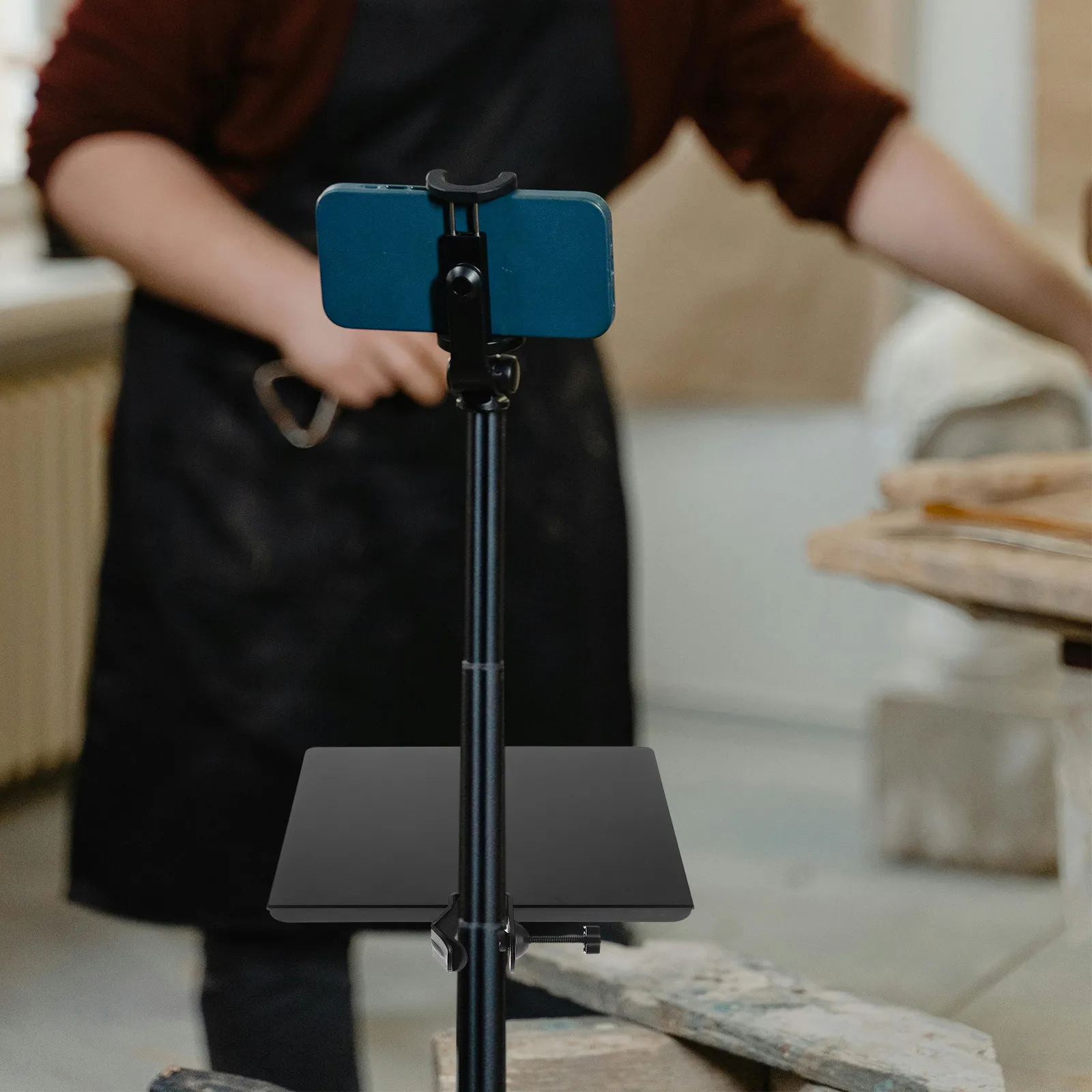 금속 마이크 스탠드 트레이 조정 가능한 클램프온 홀더 라이브 스트리밍 가라오케 콘서트용 사운드 카드 정리함