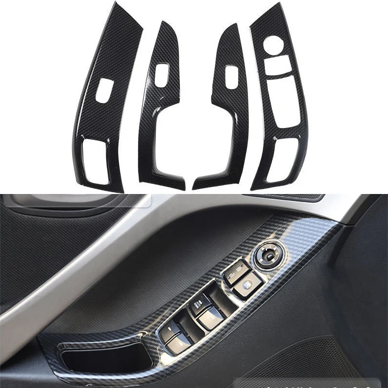 

For Hyundai Elantra Avante Sedan LHD 2012-2015 Interior Door Handle Window Lift Panel Switch Button Cover Sticker Trim Mouldings