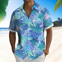 3d Beach Flower Print Hawaiian Shirts 2024 Men's Shirt Summer Daily Casual Short Sleeve Shirts For Men Loose Oversized Clothing 2