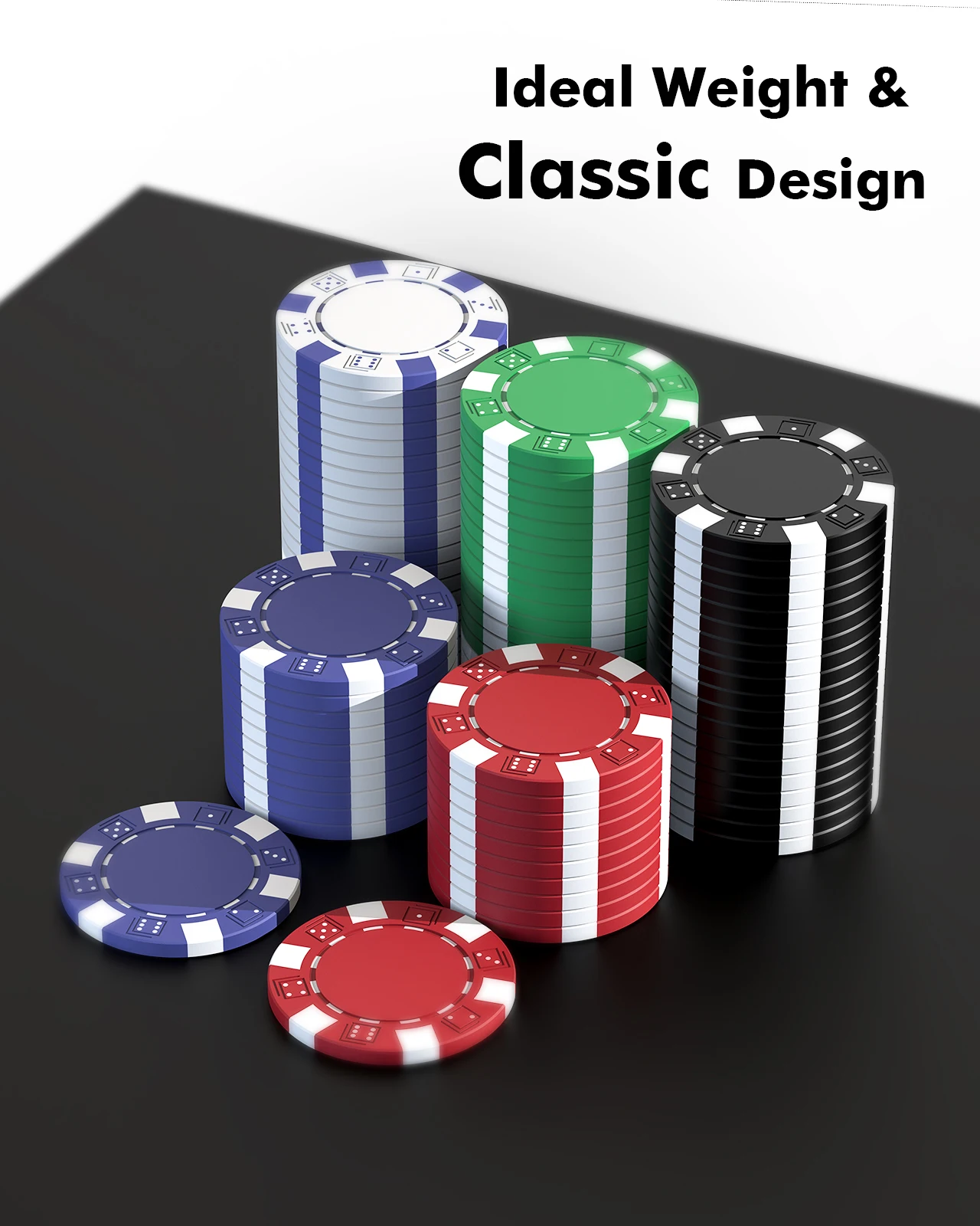 Poker Chip Set - Classic 300PCS Poker Set with Aluminum Case, 11.5 Gram Casino Chips for Texas Holdem Blackjack Gambling 3
