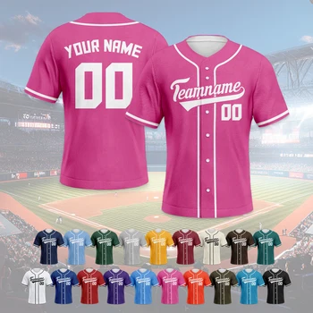 Custom Baseball Jersey for Women Fans Plain Personalized Baseball Shirt with Printed Team Name Number Baseball Team Uniform 1