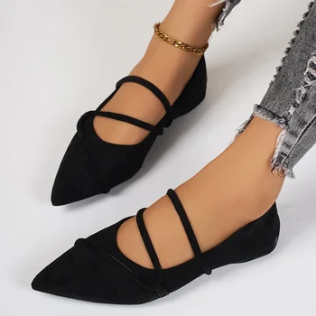 الربيع والخريف جديد وأشار شقة مسطحة مريحة عارضة أحذية واحدة عصرية أنيقة ومثير الأحذية المسطحة للنساء