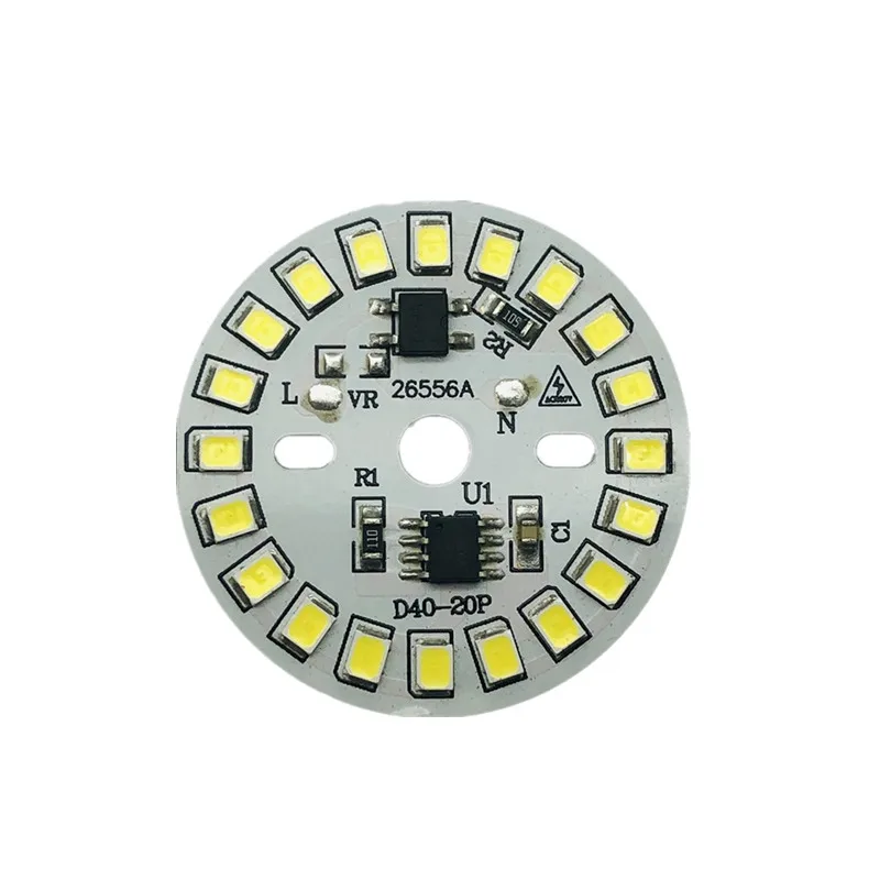 10개 AC220V LED 모듈 PCB 플레이트 2835 SMD 블루 램프 COB 칩 3w 5w 7w 9w 12w 15w 18w 스마트 IC 라이트 패널 220v 백색 6000-6500K