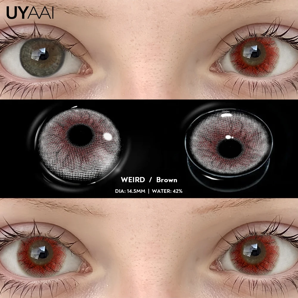 Vibrant Red Anime Cosplay Contact Lenses - Pink Costume Eye Lenses for Halloween and Role-Playing