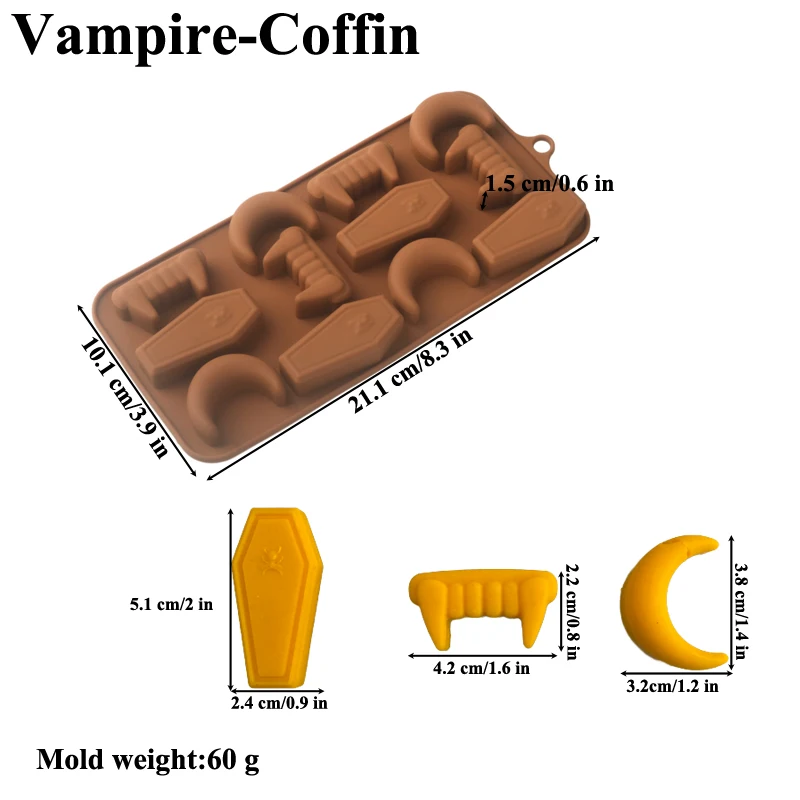 Halloween Silicone Cake Mold, Pumpkin Skull Bat Tombstone Ghost Spider Witch Shape Choc... - SKU HSCM1908 - UGI Packaging