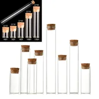 1X 4ml 5ml 8ml 10ml 12ml 17ml 20ml 25ml 28ml 30ml 40ml Small Glass Test Tube With Cork Stopper Storage Glass Bottles Jars Vials 1