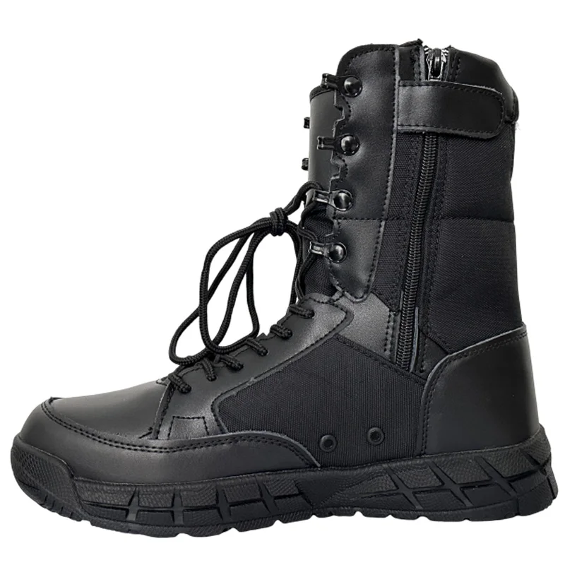 FREE SOLDIER Tactische herenlaarzen, 8 inch, lichte vechtlaarzen, militaire laarzen voor heren, dun, niet waterdicht, 43 EU, zwart, dun, niet waterdicht, 43 EU