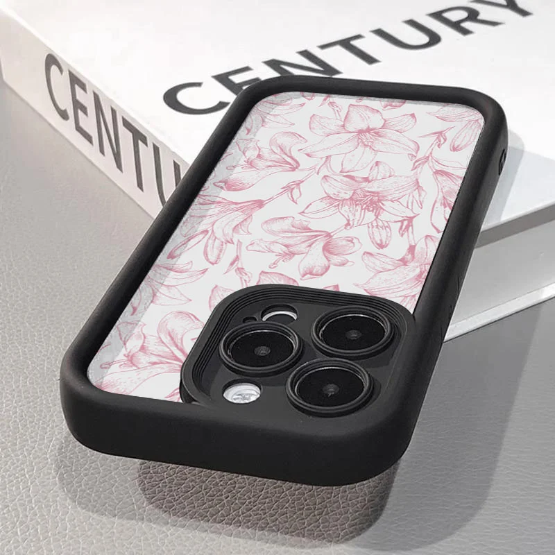 Elegant Pink Lily Shockproof Soft Phone Case - Durable TPU Cover