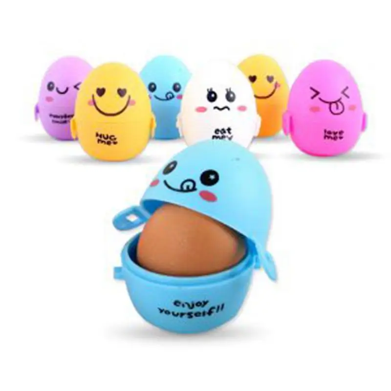 Outdoor Camping Cartoon Egg Box Plastic Portable Egg Box Protective Cover Colorful Jar Bottle