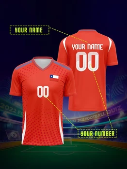 Cile Calcio T-shirt T-shirt sportive da uomo 2026 Nuovo Maillot Uniformi della squadra di calcio Top Unisex Casual Tees Top Regali per bambini