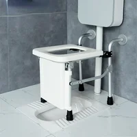 Innovative Wall-Mounted Bathroom Chair, Aluminum Alloy Foldable Seat, Pregnant Squatting Commode, Adult Upgrade, Wall-Mount Seat 1