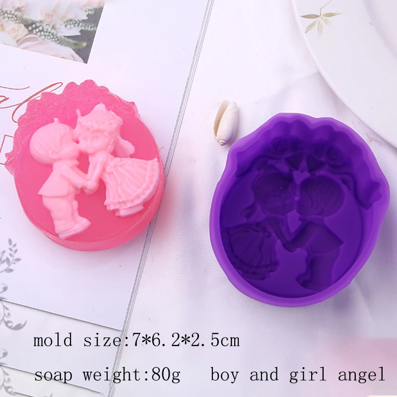 Silicone Soap Molds Handmade Angel 3D Oval Rectangle Soap Making Party Wedding Bathroom Kitchen