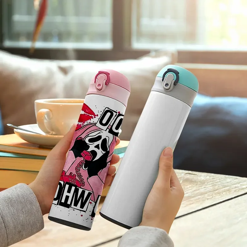 Stainless Steel Sublimation Thermos Bottle 500 ml / 17oz With cup