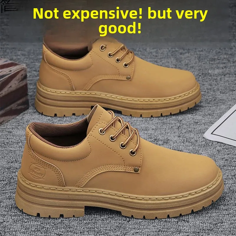 Men's Breathable Leather Work Sneakers