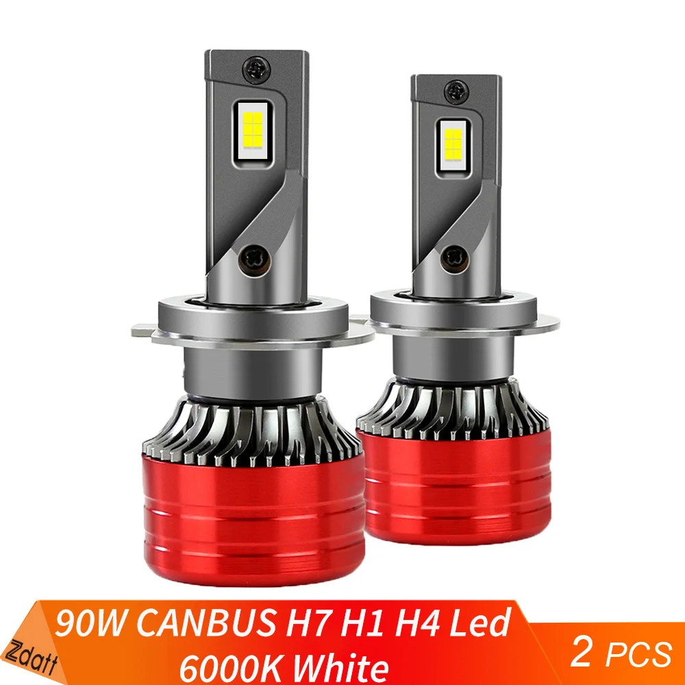 

Zdatt H7 Led Bulbs H1 H8 H11 H4 Led Headlights Lamp Canbus 90W 30000LM 12V 6000K White Turbo 3570 CSP 9006 9005 HB3 HB4