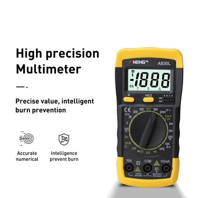 Multimètre Numérique Testeur Courant Shoous Diode Tension AC DC A830L  Fréquence