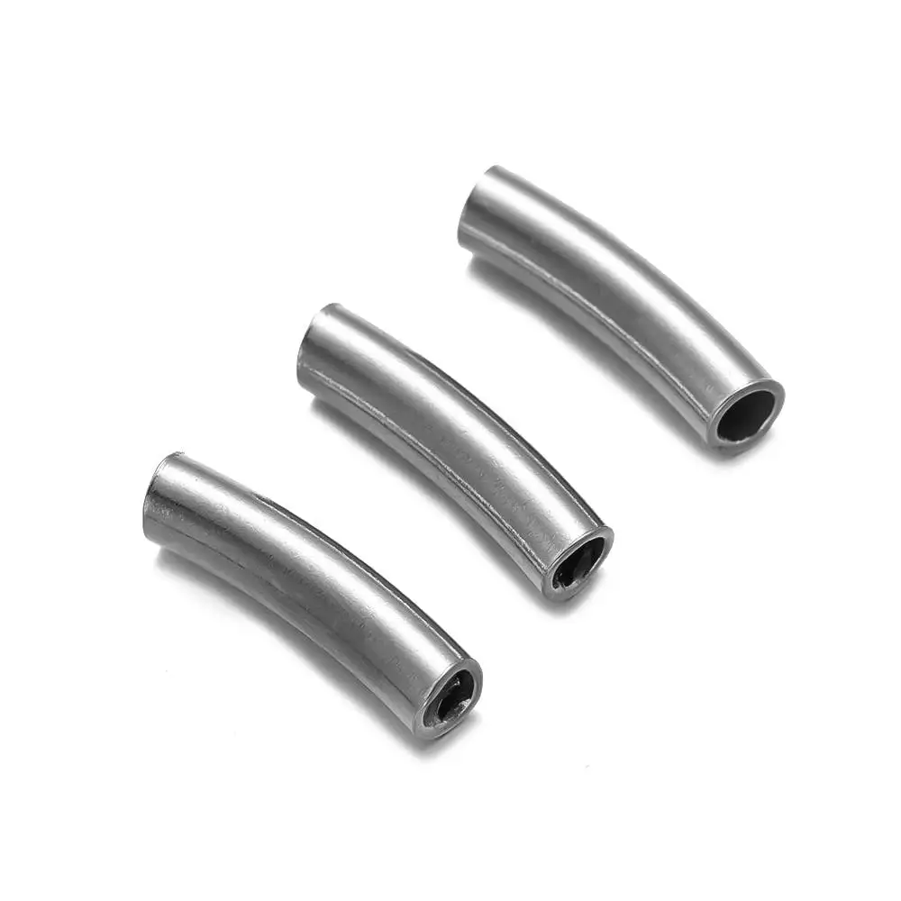 10pcs 16/30/40/60mm Edelstahl gebogen Nudel rohr Spacer Perlen Anschluss DIY Armbänder Halskette Schmuck machen Ergebnisse – Detail 2