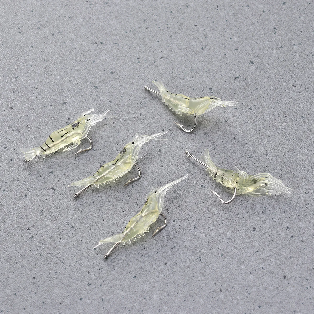 

5pcs 4cm Bait Shrimp Simulation Grass Shrimp Environment Friendly Plastic Fish Smell Luring Effect Good Fishing