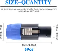 5 Pcs 4 Pole Audio Speakon Cable Mount Connector Twist Lock Speaker Plug Compatible with Neutrik Speakon NA4LJ, NA4LJX, NL4MP - Image 2