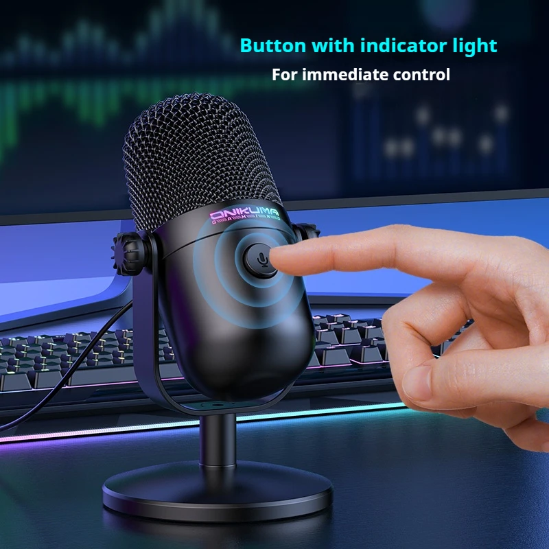 ميكروفون ألعاب مكثف USB Onikuma M830 - زر إلغاء ال...