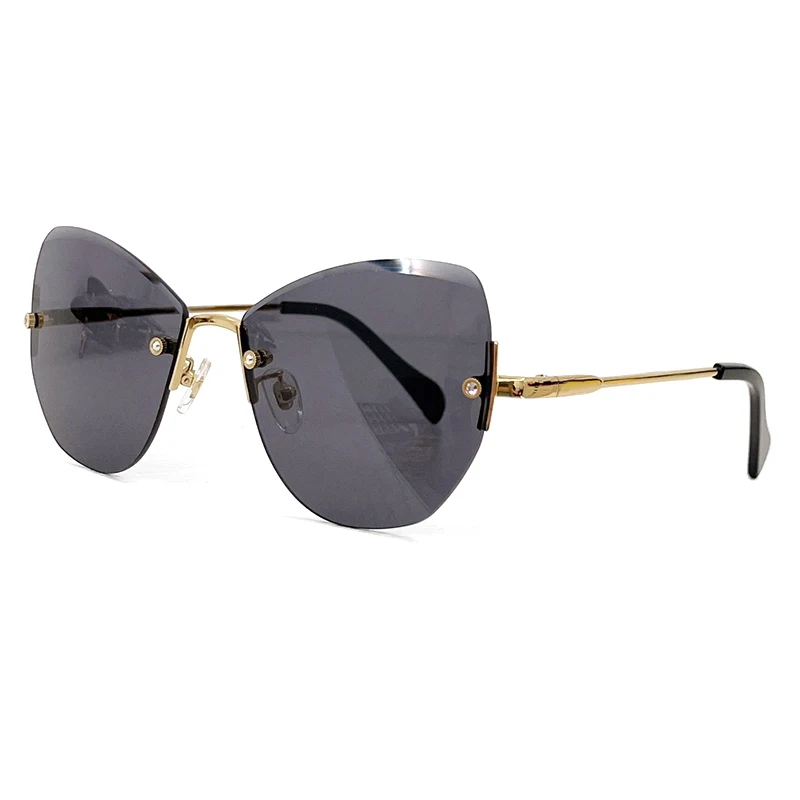 

Rimless UV Protective Metal Cat Eye Sunglasses 2023 Designer Good Lens Gradient Shades for Women Gafas De Sol Mujeres UV400